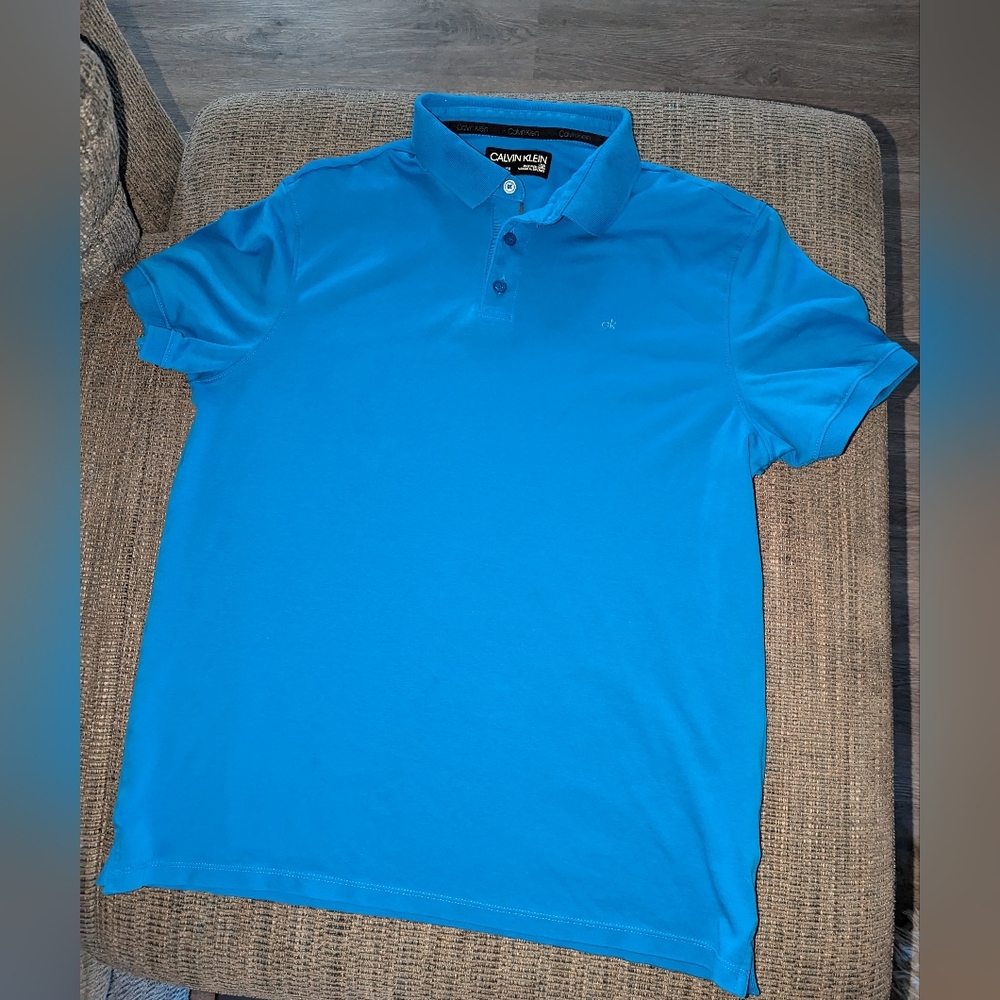 Men's Blue Collared Calvin Klein shirt
